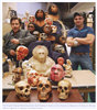 G.J. Sawyer and Viktor Deak with some of their reconstructions of ancient humans.