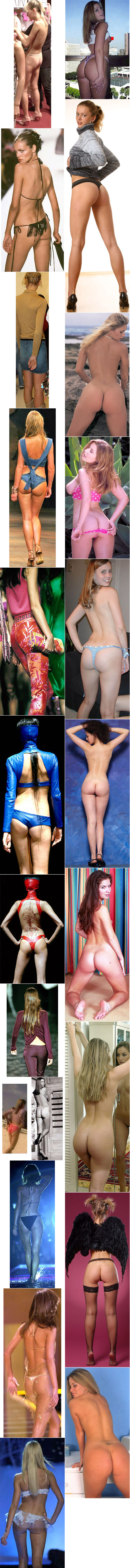 The backside of high-fashion models contrasted with that of feminine glamour models.